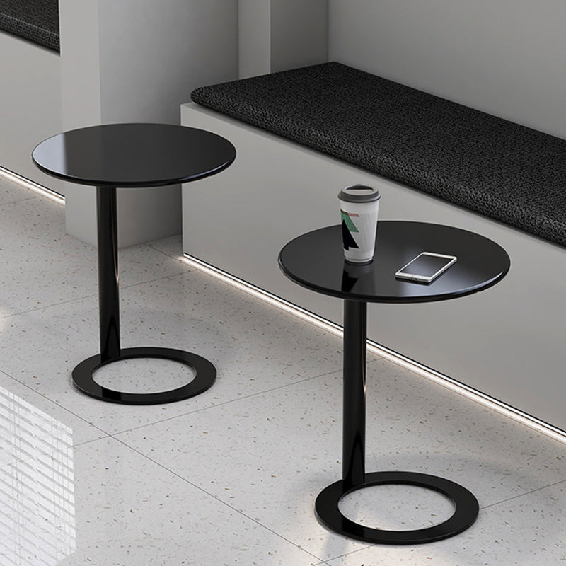 Contemporary Scandinavian Iron Round O-Shaped End Table 2-Tier For Living Room