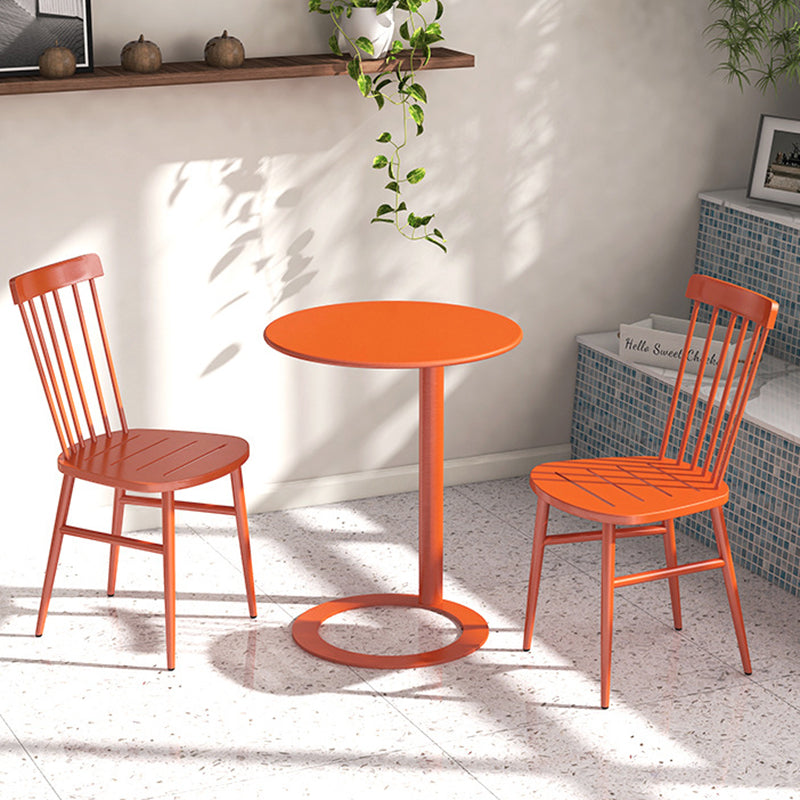 Contemporary Scandinavian Iron Round O-Shaped End Table 2-Tier For Living Room