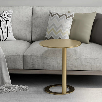 Contemporary Scandinavian Iron Round O-Shaped End Table 2-Tier For Living Room