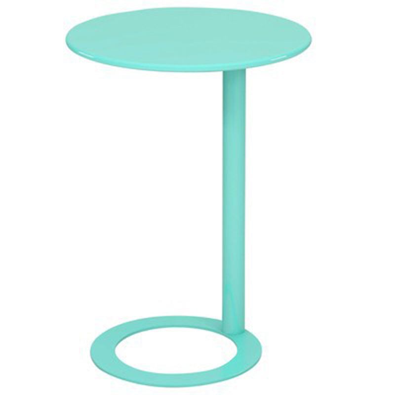 Contemporary Scandinavian Iron Round O-Shaped End Table 2-Tier For Living Room