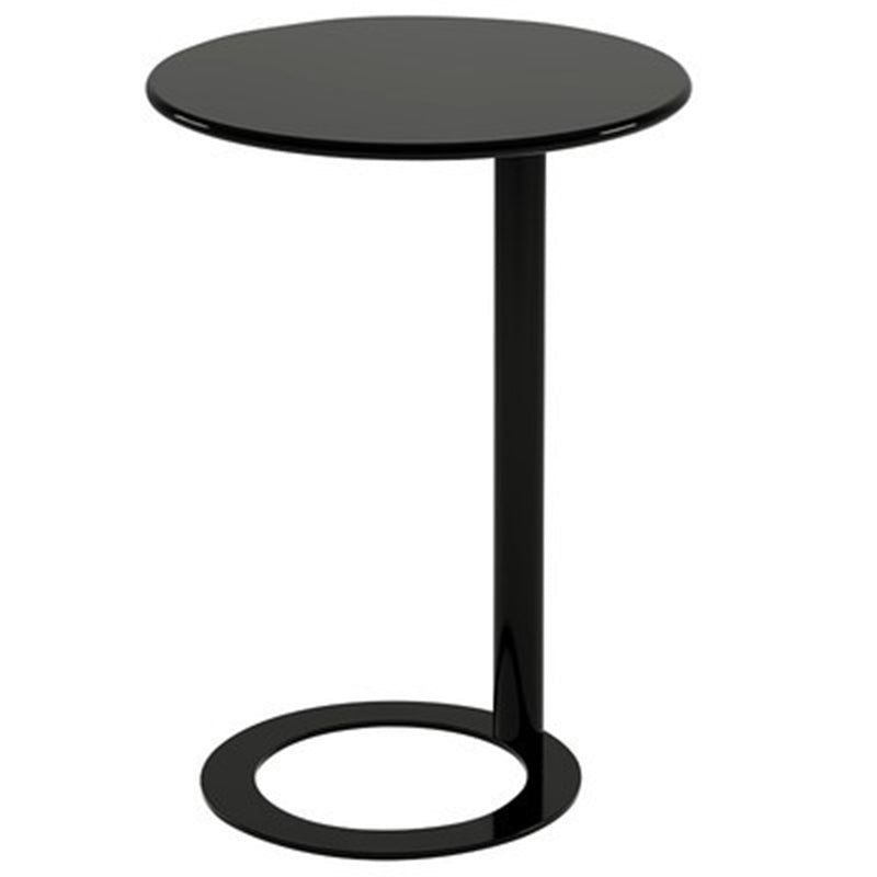 Contemporary Scandinavian Iron Round O-Shaped End Table 2-Tier For Living Room