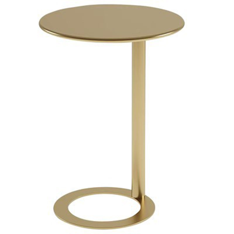Contemporary Scandinavian Iron Round O-Shaped End Table 2-Tier For Living Room