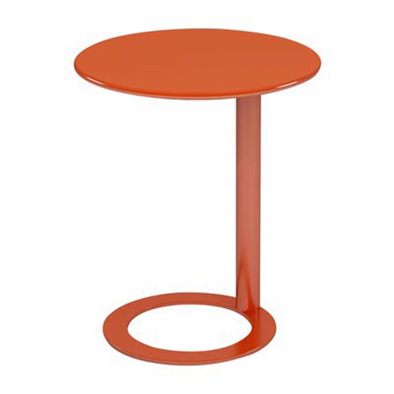 Contemporary Scandinavian Iron Round O-Shaped End Table 2-Tier For Living Room