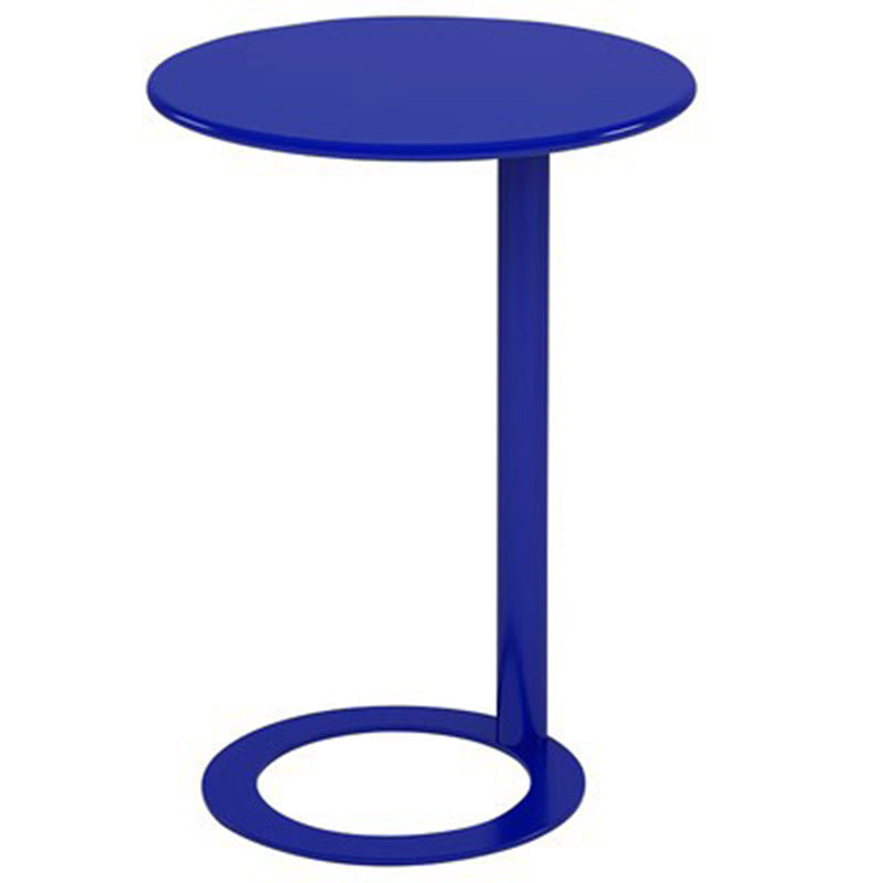 Contemporary Scandinavian Iron Round O-Shaped End Table 2-Tier For Living Room