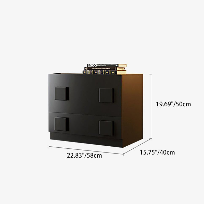 Contemporary Nordic Wood Plate Hardware Rectangular Square Handle Freely Combinable Side Table 1-Cabinet For Bedroom