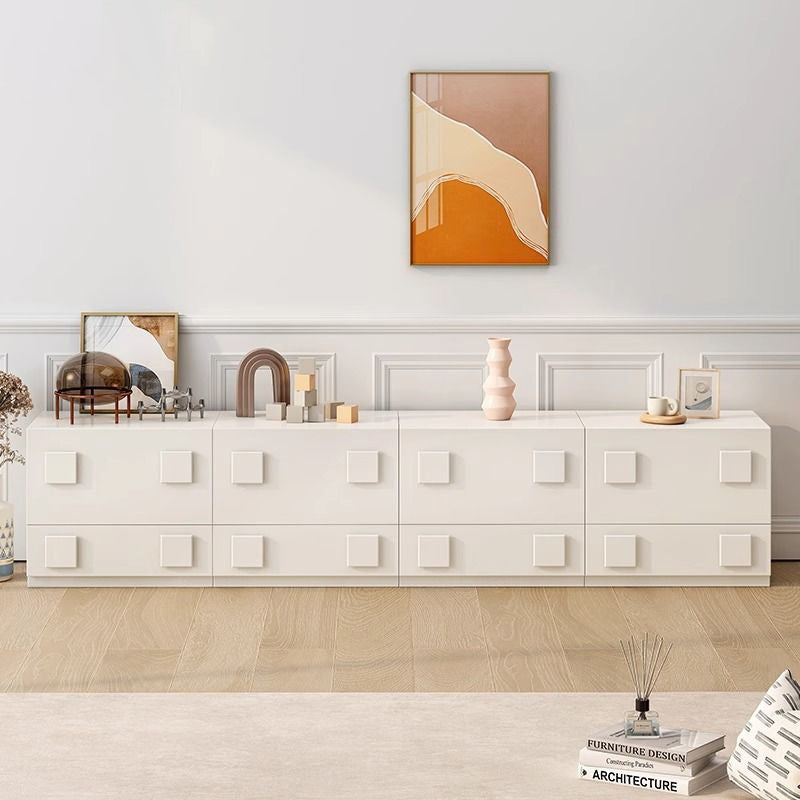 Contemporary Nordic Wood Plate Hardware Rectangular Square Handle Freely Combinable Side Table 1-Cabinet For Bedroom