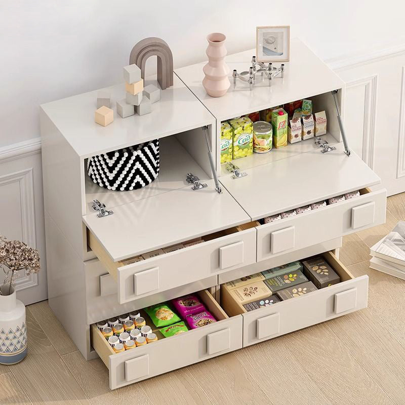 Contemporary Nordic Wood Plate Hardware Rectangular Square Handle Freely Combinable Side Table 1-Cabinet For Bedroom