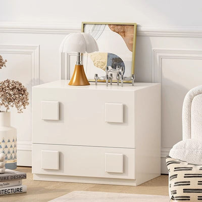 Contemporary Nordic Wood Plate Hardware Rectangular Square Handle Freely Combinable Side Table 1-Cabinet For Bedroom