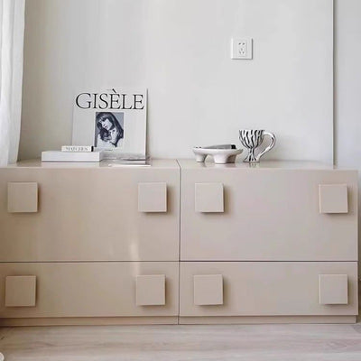Contemporary Nordic Wood Plate Hardware Rectangular Square Handle Freely Combinable Side Table 1-Cabinet For Bedroom