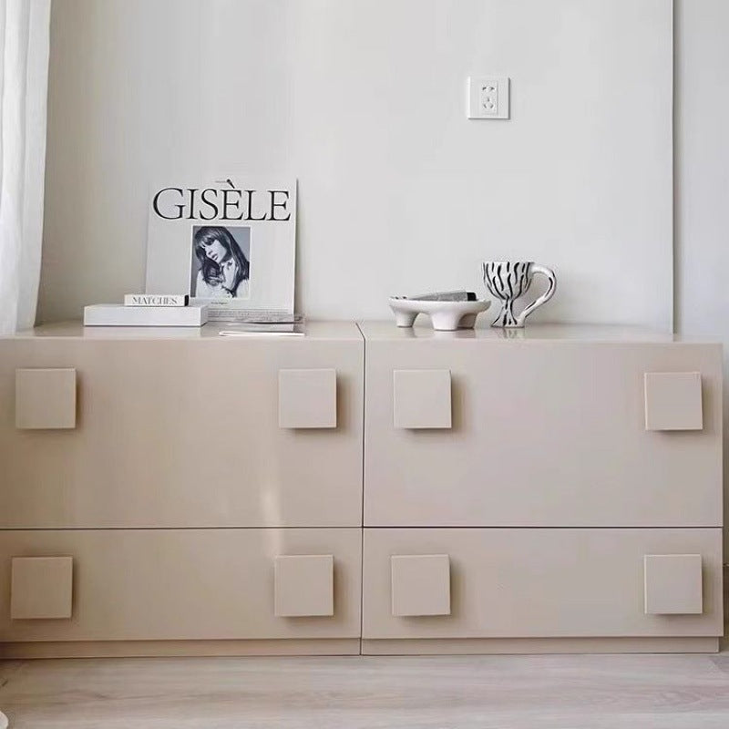 Contemporary Nordic Wood Plate Hardware Rectangular Square Handle Freely Combinable Side Table 1-Cabinet For Bedroom