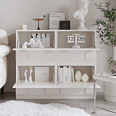 Contemporary Nordic Wood Plate Hardware Rectangular Square Handle Freely Combinable Side Table 1-Cabinet For Bedroom