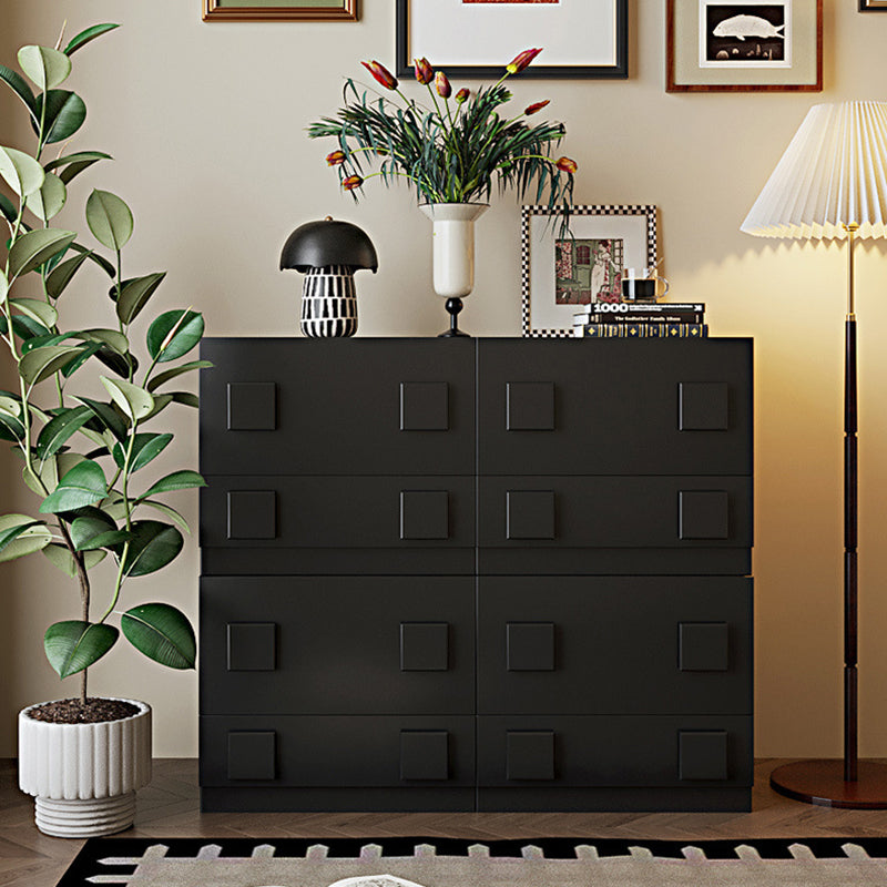 Contemporary Nordic Wood Plate Hardware Rectangular Square Handle Freely Combinable Side Table 1-Cabinet For Bedroom