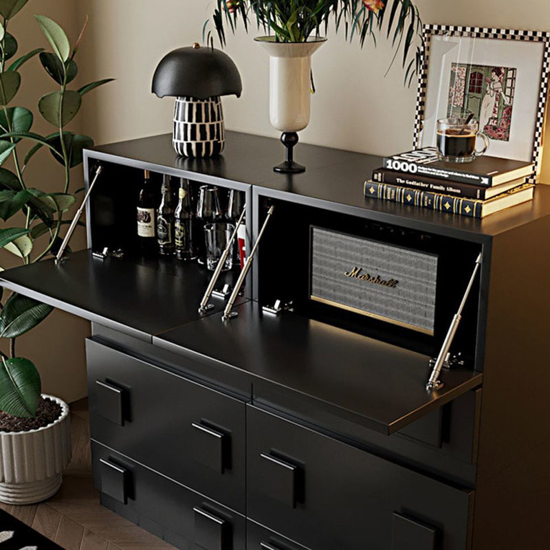 Contemporary Nordic Wood Plate Hardware Rectangular Square Handle Freely Combinable Side Table 1-Cabinet For Bedroom