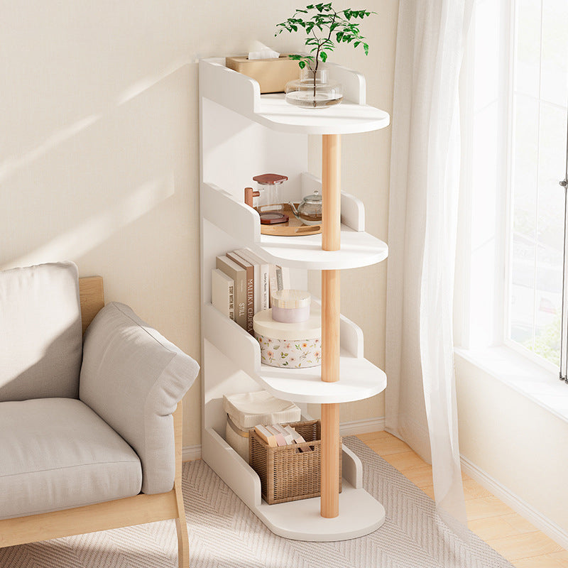 Modern Minimalist MDF Pine Wood Oval Side Table Storage Rack 3/4 Tier For Living Room