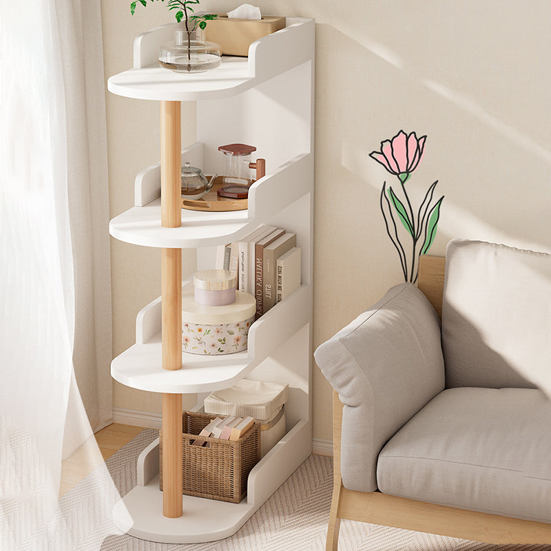 Modern Minimalist MDF Pine Wood Oval Side Table Storage Rack 3/4 Tier For Living Room