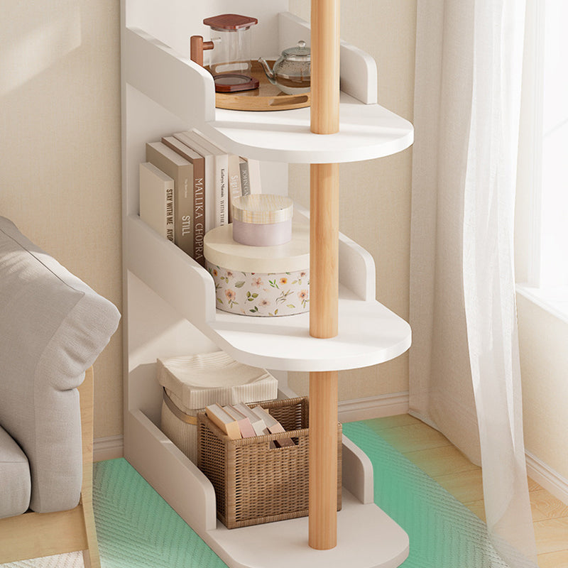 Modern Minimalist MDF Pine Wood Oval Side Table Storage Rack 3/4 Tier For Living Room