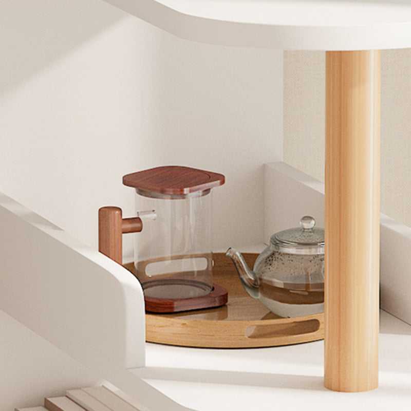 Modern Minimalist MDF Pine Wood Oval Side Table Storage Rack 3/4 Tier For Living Room