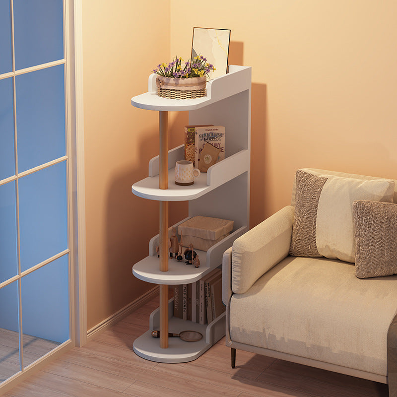 Modern Minimalist MDF Pine Wood Oval Side Table Storage Rack 3/4 Tier For Living Room