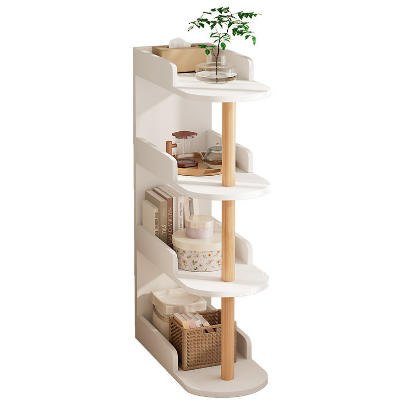 Modern Minimalist MDF Pine Wood Oval Side Table Storage Rack 3/4 Tier For Living Room