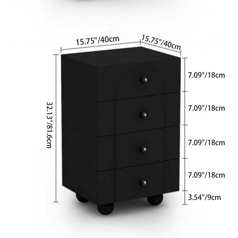 Modern Minimalist Plate Rectangular Sphere Leg Nightstand 4/6/8 Drawer For Bedroom