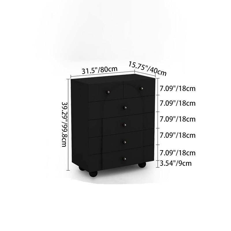 Modern Minimalist Plate Rectangular Sphere Leg Nightstand 4/6/8 Drawer For Bedroom
