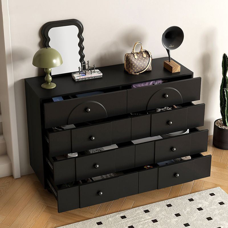 Modern Minimalist Plate Rectangular Sphere Leg Nightstand 4/6/8 Drawer For Bedroom