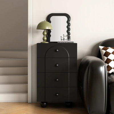 Modern Minimalist Plate Rectangular Sphere Leg Nightstand 4/6/8 Drawer For Bedroom