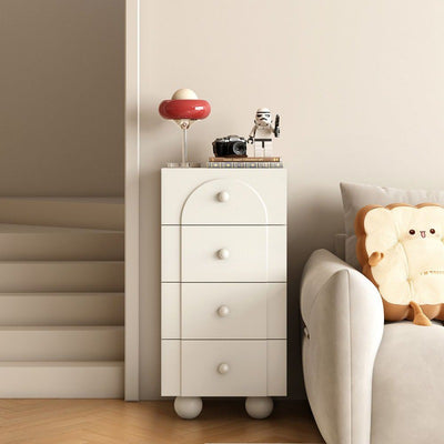 Modern Minimalist Plate Rectangular Sphere Leg Nightstand 4/6/8 Drawer For Bedroom