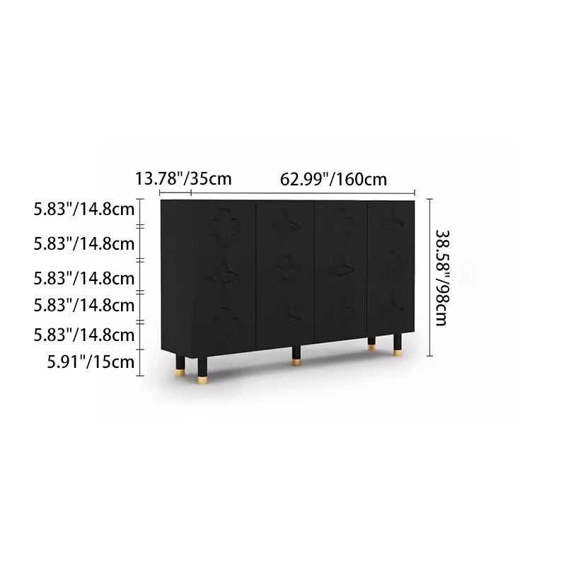 Rangement à chaussures 5 niveaux pour entrée en métal rectangulaire rétro contemporain avec motif étoilé floral en panneau de fibres 