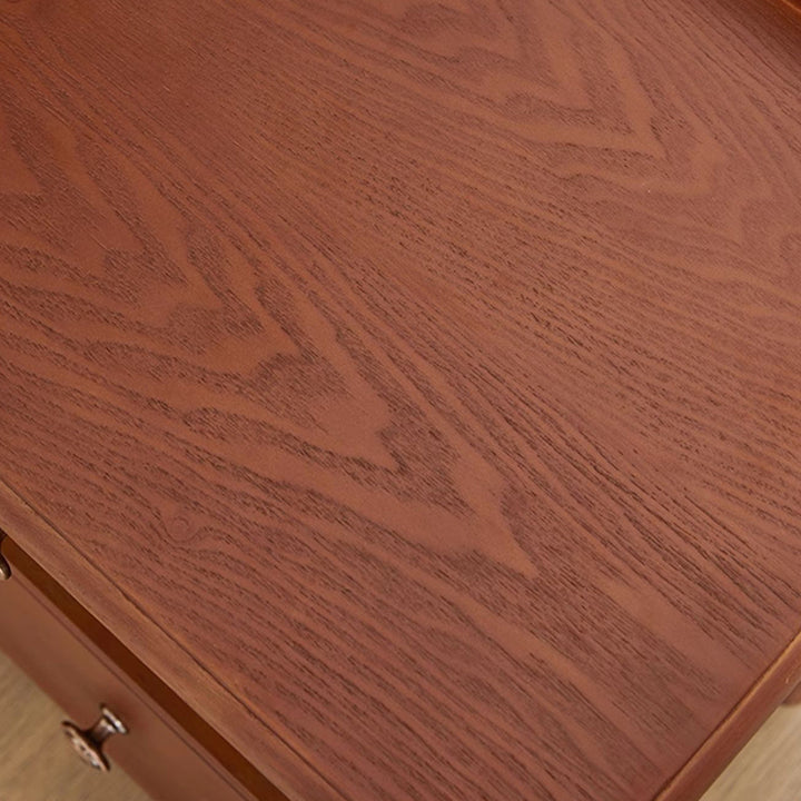Table de nuit rectangulaire contemporaine rétro en bois de frêne et pin avec matériel à 2 tiroirs pour le chevet 