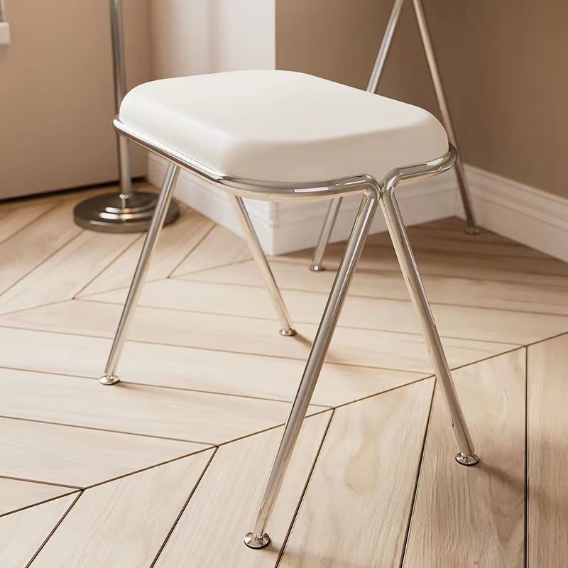 Coiffeuse et tabouret rectangulaires en MDF et acier inoxydable, style moderne minimaliste, à 1 tiroir, pour chambre à coucher 