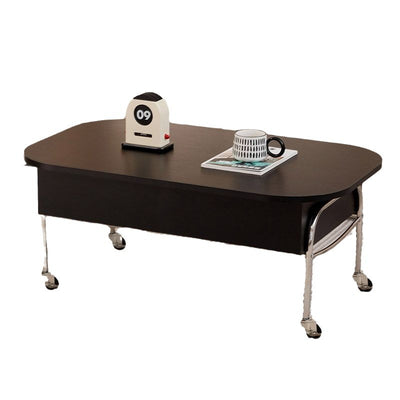 Contemporary Scandinavian MDF Stainless Steel Rectangular Movable Liftable Coffee Table 3-Storage Drawer For Living Room