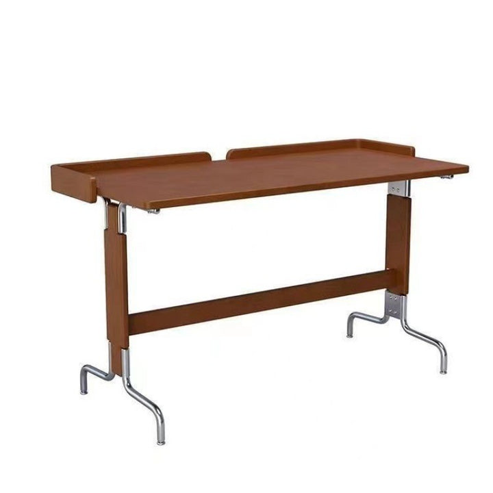 Contemporary Retro Solid Wood Stainless Steel Rectangular Desks 1-Tier For Home Office