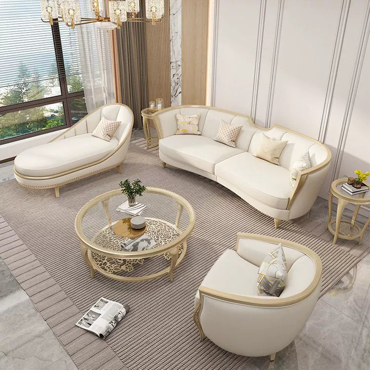 Traditional European Reinforced Glass Wood Round Openwork Carved Coffee Table 2-Tier For Living Room