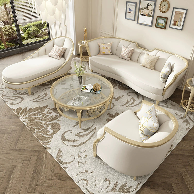Traditional European Reinforced Glass Wood Round Openwork Carved Coffee Table 2-Tier For Living Room