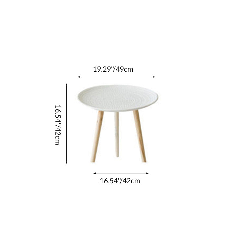 Contemporary Nordic MDF Pine Wood Round Sun Flower Shell Pattern Cement Bead Coffee Table 1-Tray For Living Room