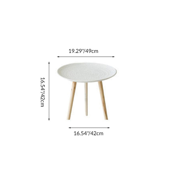 Contemporary Nordic MDF Pine Wood Round Sun Flower Shell Pattern Cement Bead Coffee Table 1-Tray For Living Room