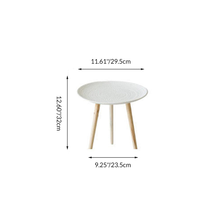 Contemporary Nordic MDF Pine Wood Round Sun Flower Shell Pattern Cement Bead Coffee Table 1-Tray For Living Room