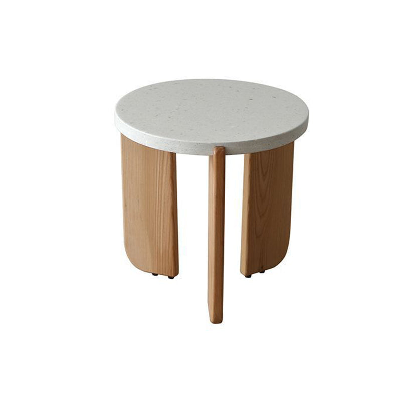 Contemporary Nordic Wood Terrazzo Round Coffee Table Combination For Living Room