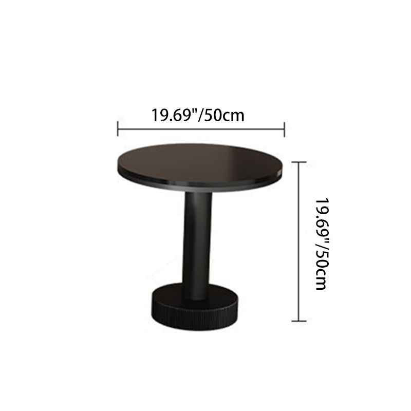Contemporary Scandinavian Slab Iron Oval Round Striped Coffee Table Set For Living Room