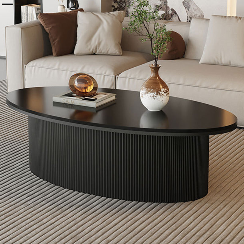 Contemporary Scandinavian Slab Iron Oval Round Striped Coffee Table Set For Living Room