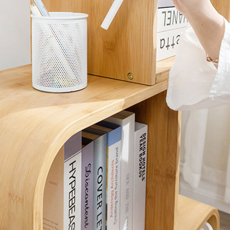 Modern Simplicity Bamboo Curved S-Shaped Square Bookshelves 2/3/4/5 Tiers For Living Room