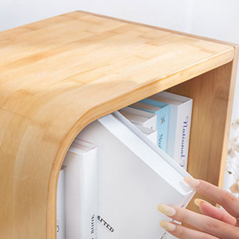 Modern Simplicity Bamboo Curved S-Shaped Square Bookshelves 2/3/4/5 Tiers For Living Room
