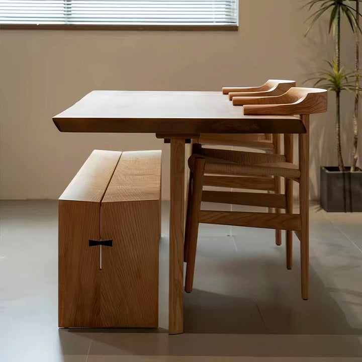 Table à manger rectangulaire contemporaine en bois de frêne nordique, bois de pin et acrylique pour 2/4 places 