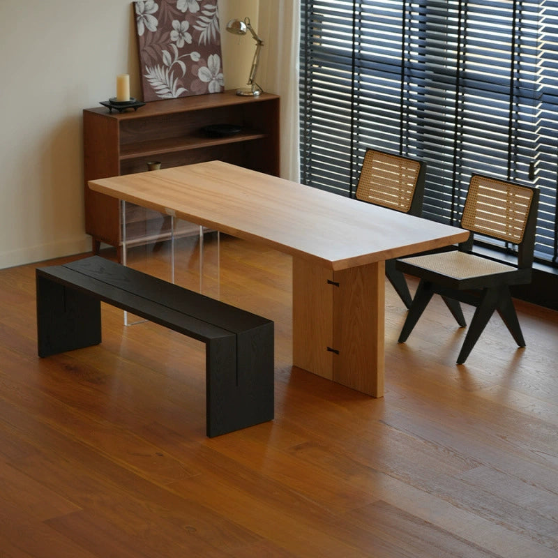 Table à manger rectangulaire contemporaine en bois de frêne nordique, bois de pin et acrylique pour 2/4 places 