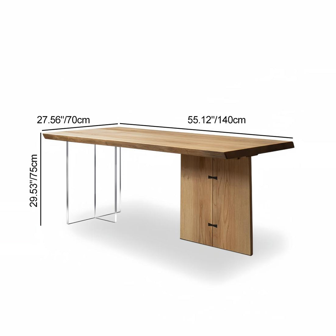 Table à manger rectangulaire contemporaine en bois de frêne nordique, bois de pin et acrylique pour 2/4 places 