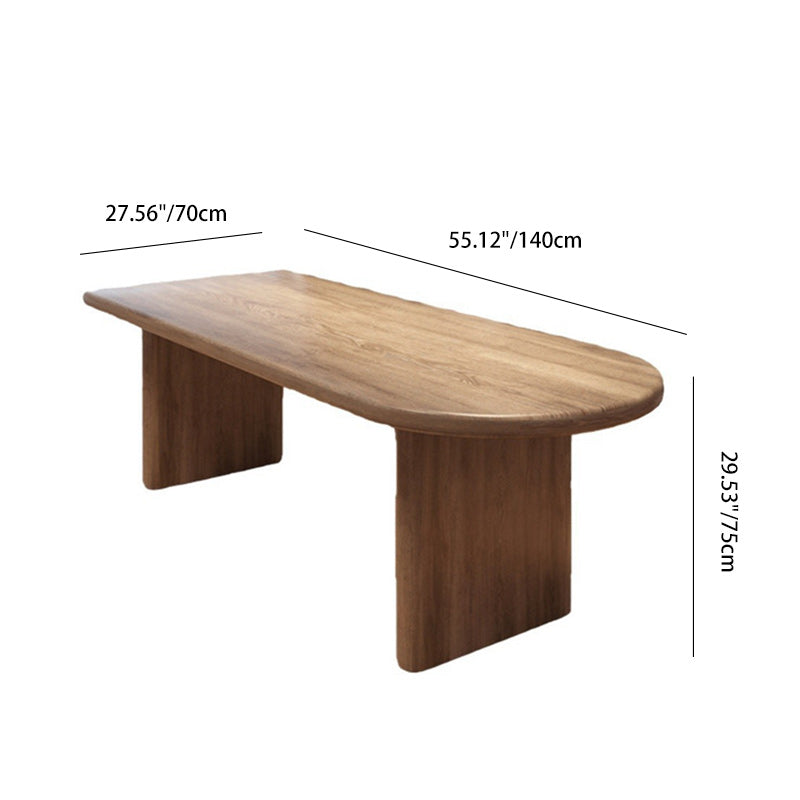 Contemporary Scandinavian Pine Wood Ash Wood Oval Dining Table For 4 Seats