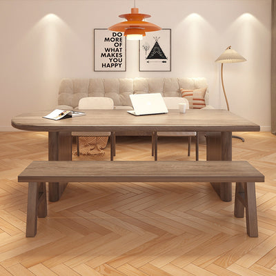 Contemporary Scandinavian Pine Wood Ash Wood Oval Dining Table For 4 Seats