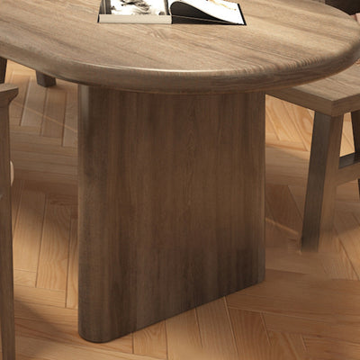 Contemporary Scandinavian Pine Wood Ash Wood Oval Dining Table For 4 Seats