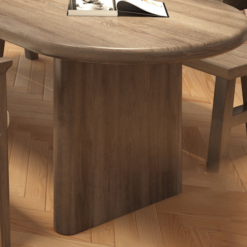 Contemporary Scandinavian Pine Wood Ash Wood Oval Dining Table For 4 Seats